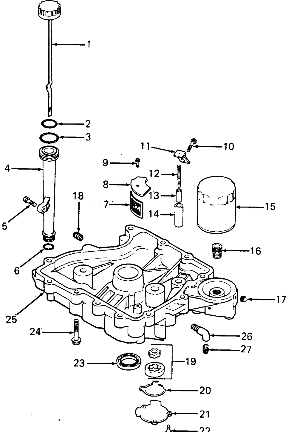 Oil Pan Diagram and Parts List for 1320 147008-207400-130232100-131232F100-139232100 Cub Cadet Lawn Tractor